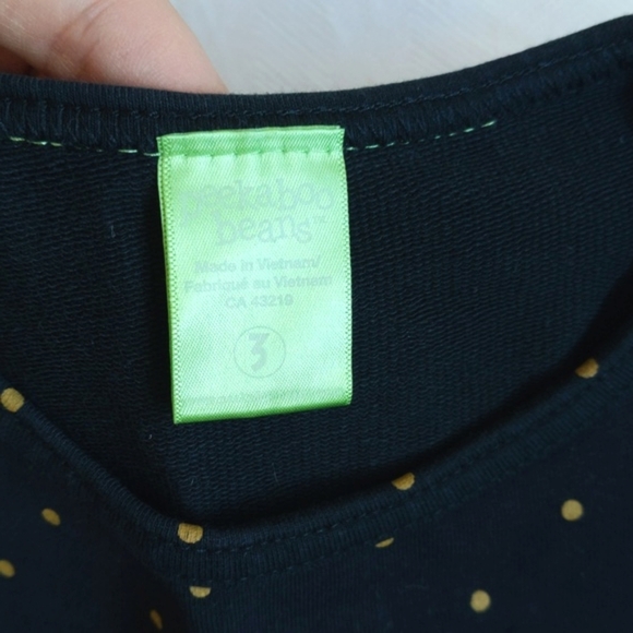 peekaboo beans black polkadot ruffle dress 3T toddler girls - Picture 2 of 10